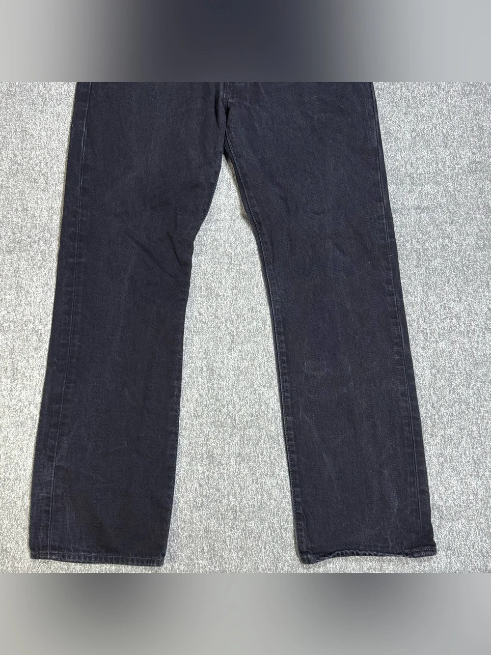 Levis 501 Jeans Men’s 34x30 Black Button Fly Grunge Straight Leg Jeans 5 Pocket